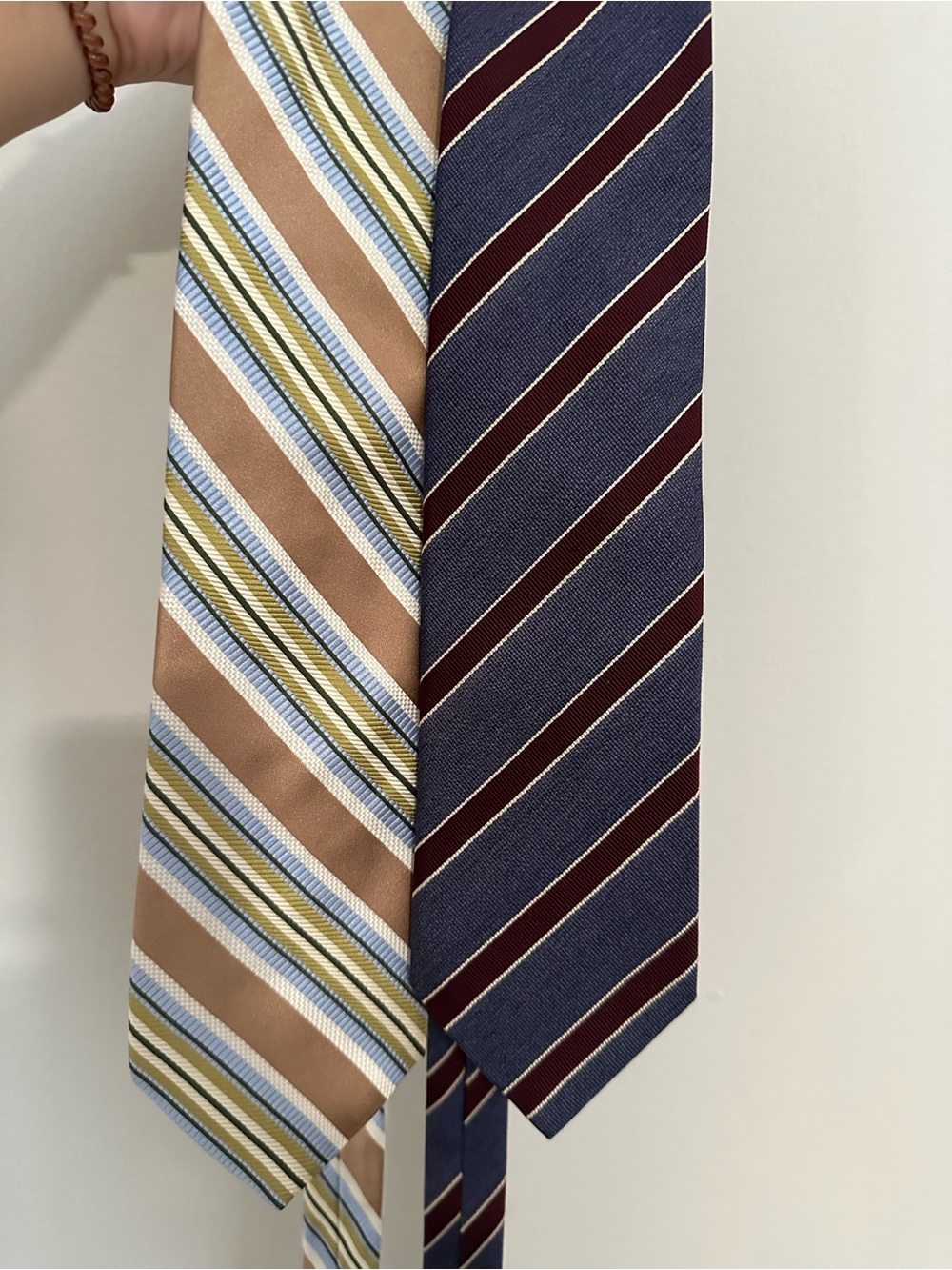 Ike Behar & Tino Cosma Striped Tie Pair in Blue, Tan, Burgundy, Etc.